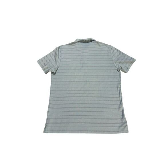 Travis Mathew Polo Shirt Two Tone Blue Stripes‎ Size Large Golf Dad Colorful - Picture 8 of 8